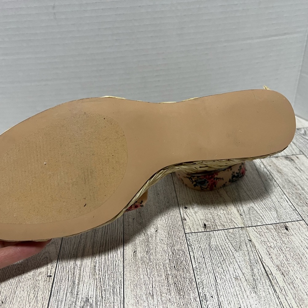 Blush Pink Floral Steve Madden platform Wedges Sz 10 - Picture 7 of 10